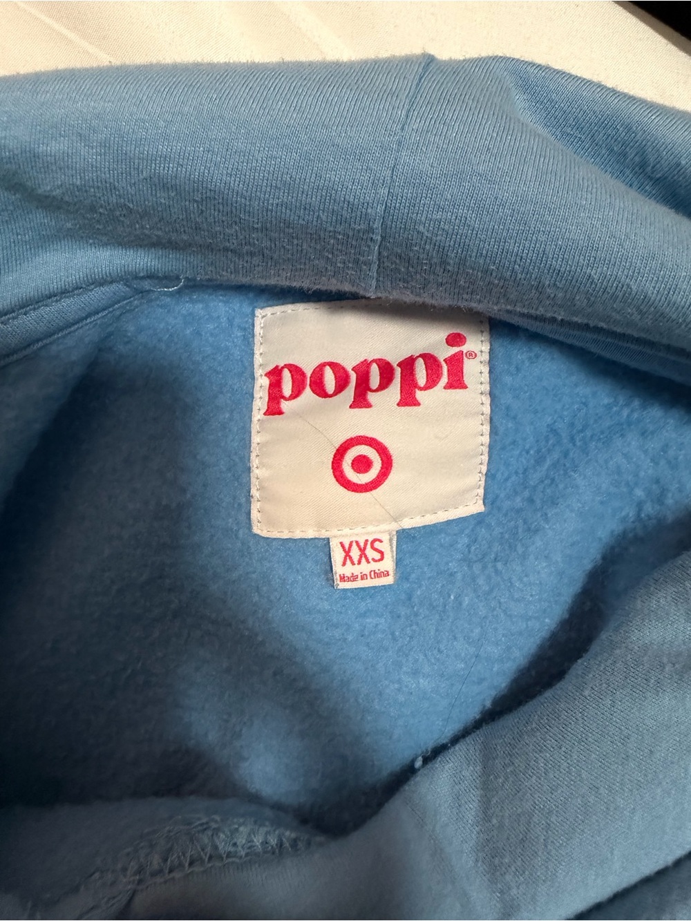 Poppi Light Blue Pullover Hoodie with Kangaroo Pocket - Picture 3 of 3